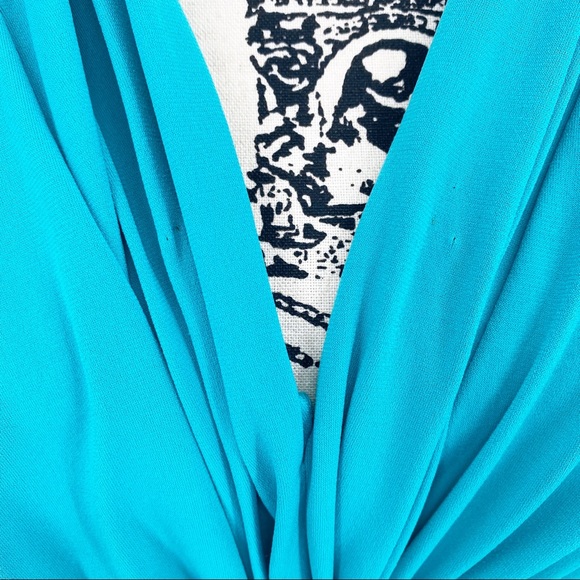 Chaus New York Turquoise V Neck Blouse Size M - Picture 3 of 5